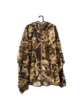 First Lite Corrugate Guide Brown Camo Hooded Full Zip Jacket Mens Size 2XLarge